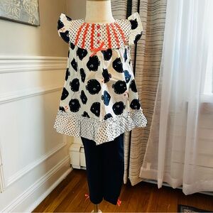 Shrinking Violet Navy and White Fish Print Tunic & Leggings Set